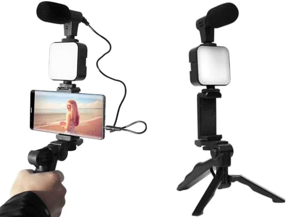 Filmavimo rinkinys su stovu ir mikrofonu AY49