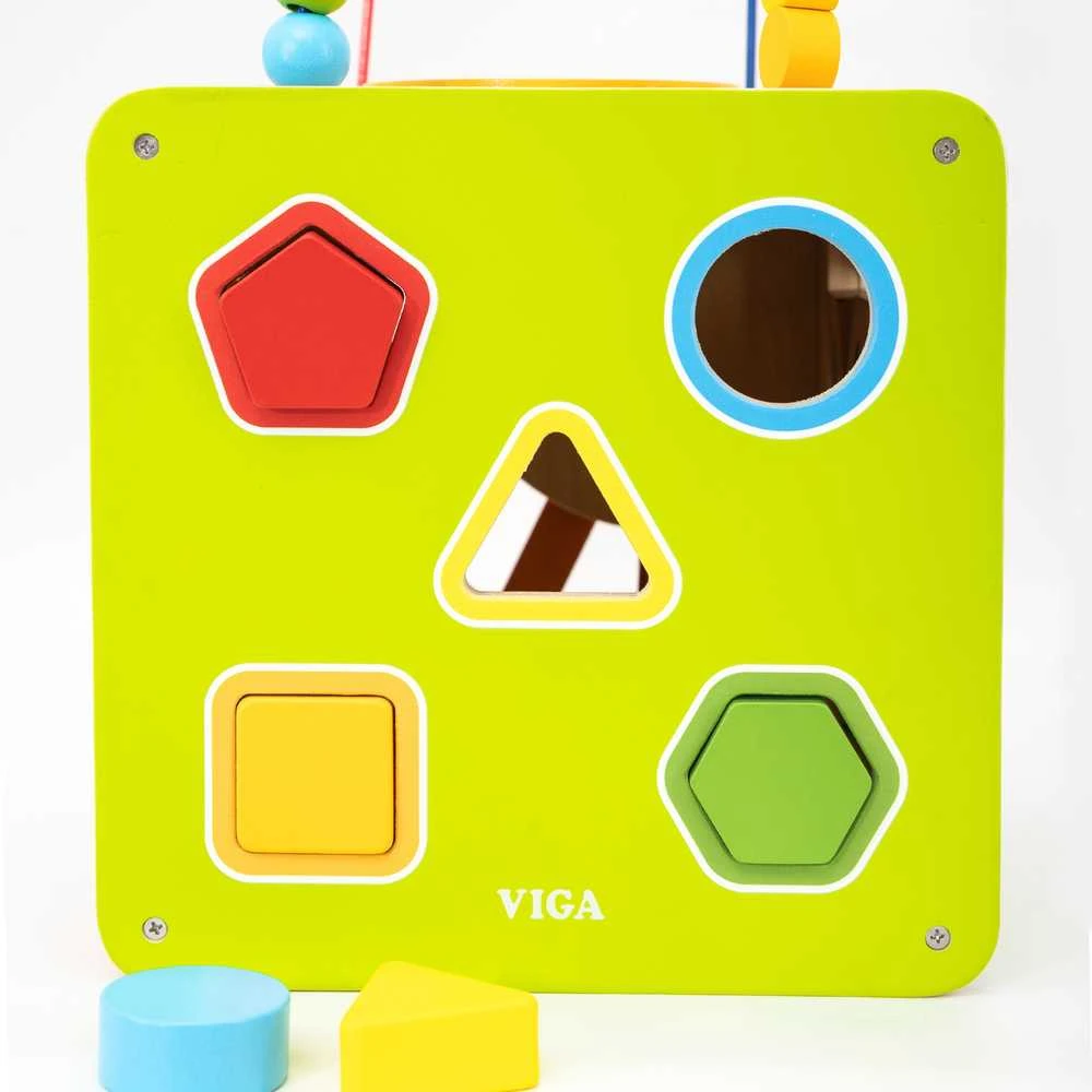 Viga Toys Viga edukacinė medinė kubelių užduočių dėžė 5in1