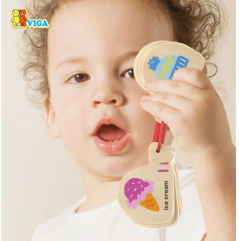 Viga medinė brošiūra abėcėlei ir anglų kalba Montessori