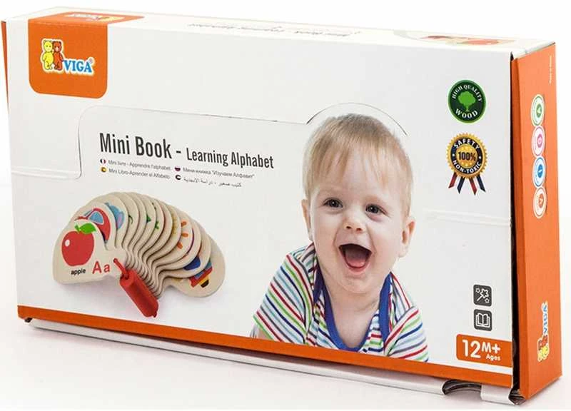 Viga medinė brošiūra abėcėlei ir anglų kalba Montessori