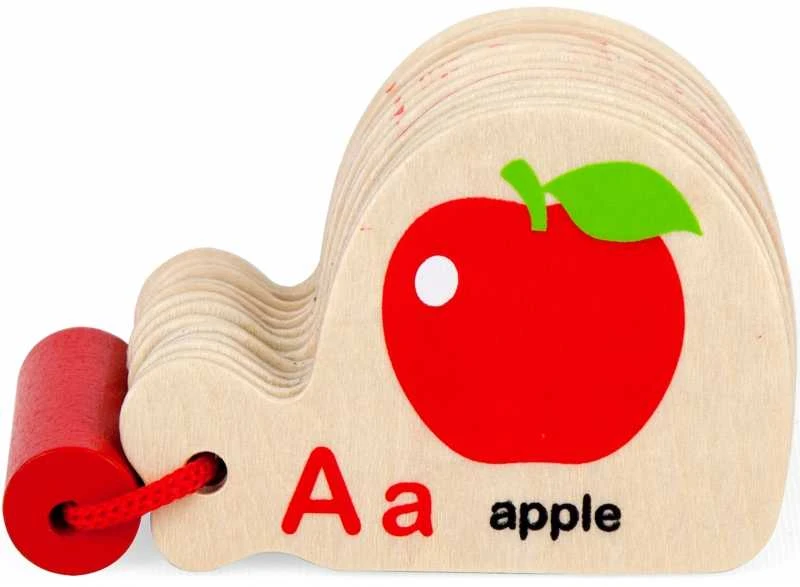 Viga medinė brošiūra abėcėlei ir anglų kalba Montessori