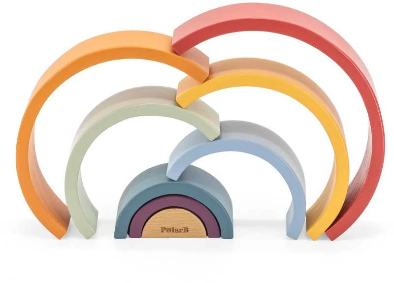 Viga Toys VIGA Medinė Tęcza Dėlionė Klockai Montessori