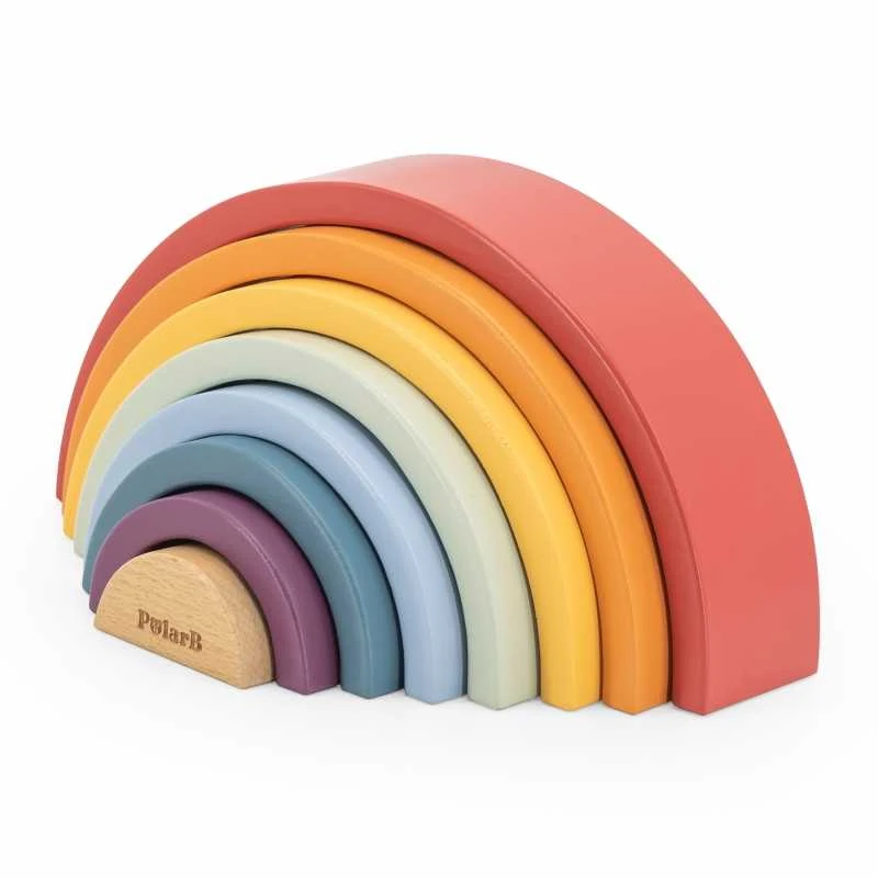 Viga Toys VIGA Medinė Tęcza Dėlionė Klockai Montessori