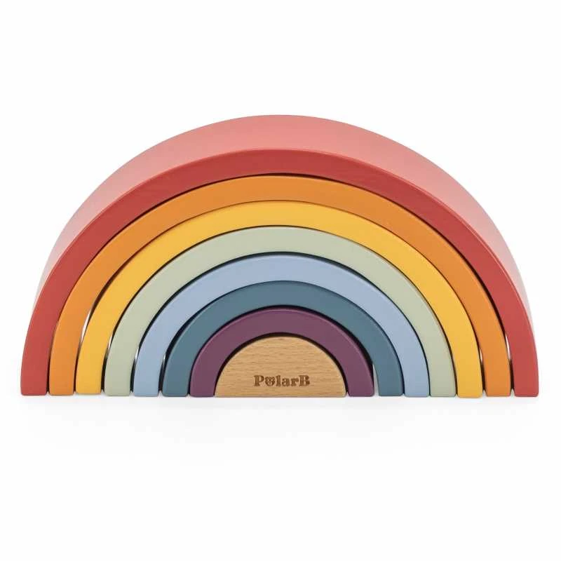 Viga Toys VIGA Medinė Tęcza Dėlionė Klockai Montessori