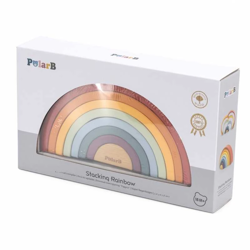 Viga Toys VIGA Medinė Tęcza Dėlionė Klockai Montessori
