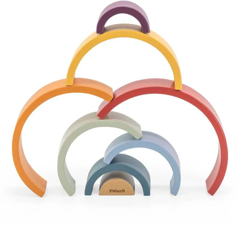 Viga Toys VIGA Medinė Tęcza Dėlionė Klockai Montessori