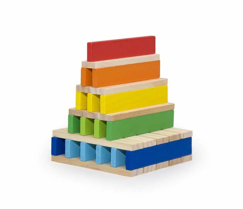 Viga Medinės Statybinės Kaladėlės Pastatai 250 vnt.