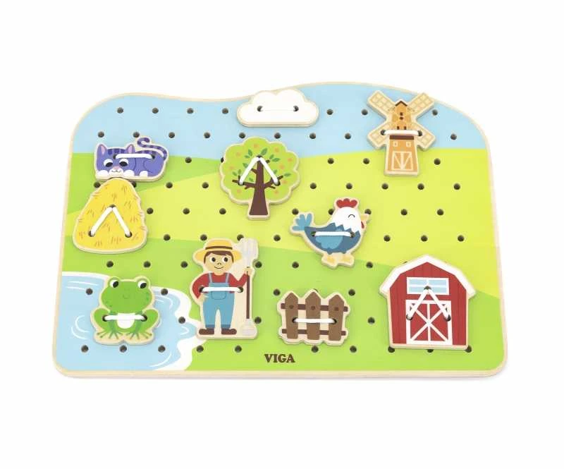 „Viga“ mediniai žibintų tarpininkai gyvūnai Montessori ūkyje