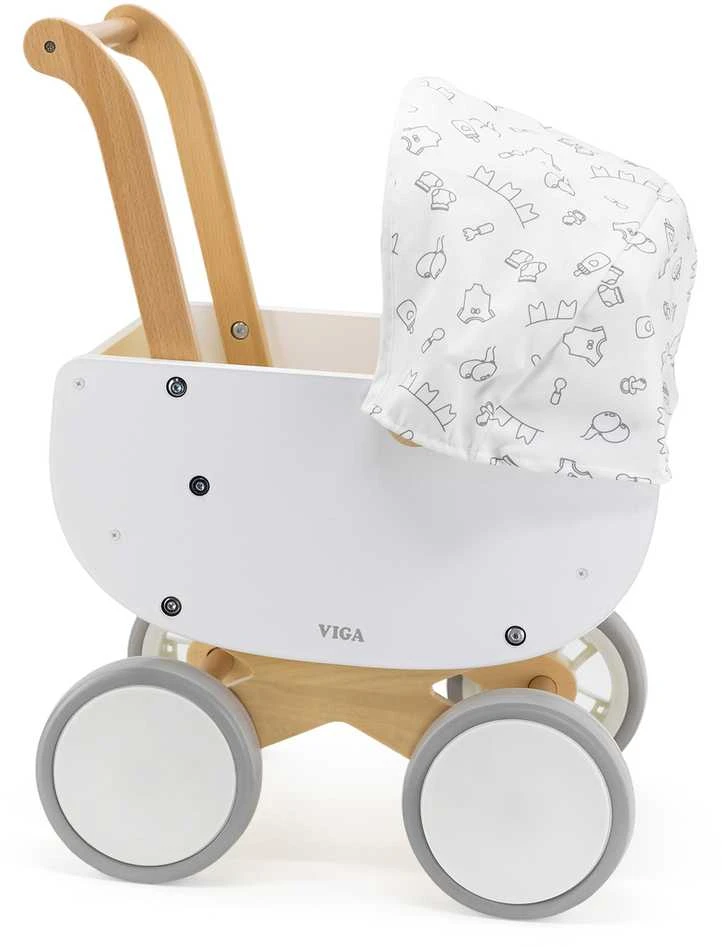 Viga Toys VIGA 44719 Medinis lėlių vežimėlis su gondola