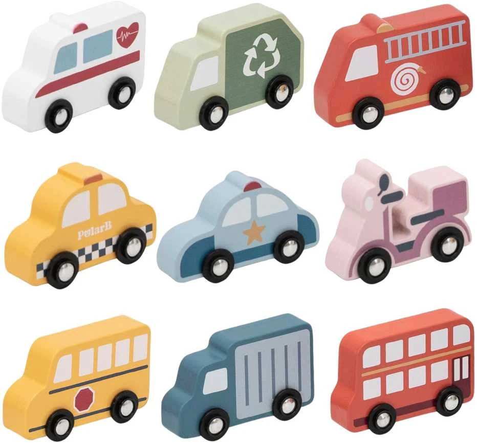 Anek Medinių miesto transporto priemonių rinkinys VIGA 9 vnt