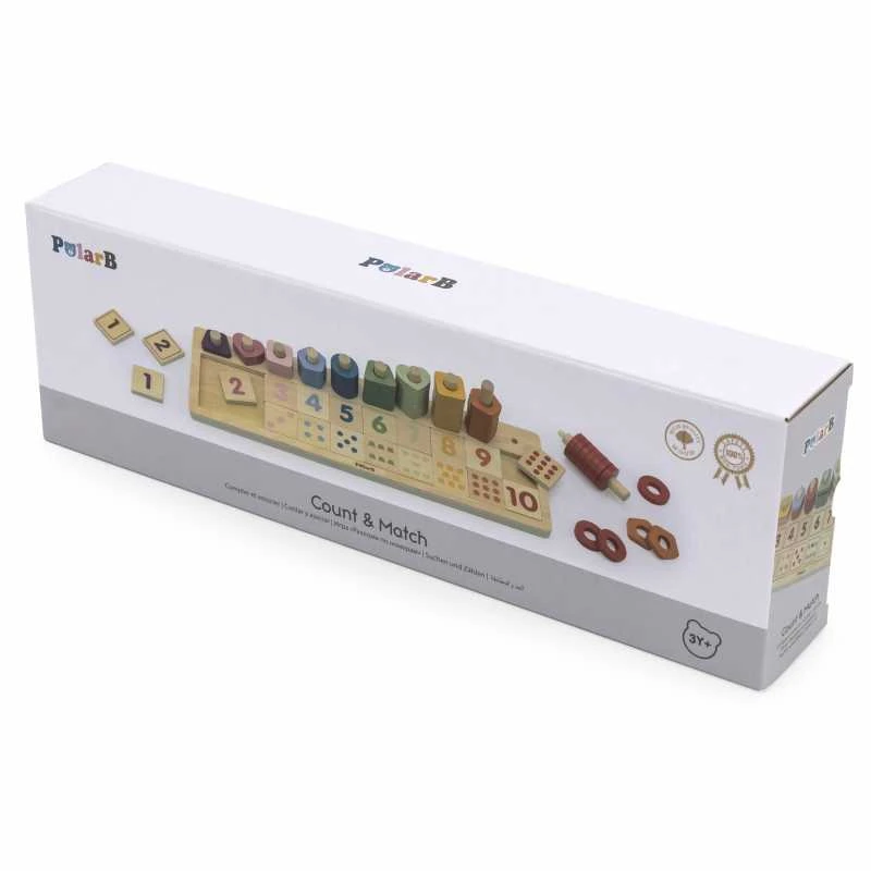 Dėlionė Viga Toys „Viga Polarb“ medinis „Abacus Sorter“ mokymosi numeriai Montessori