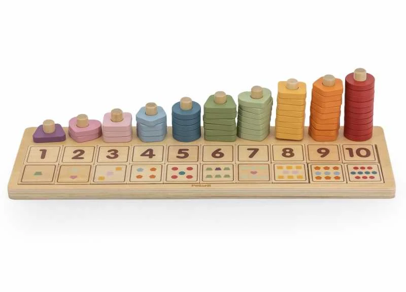 Dėlionė Viga Toys „Viga Polarb“ medinis „Abacus Sorter“ mokymosi numeriai Montessori