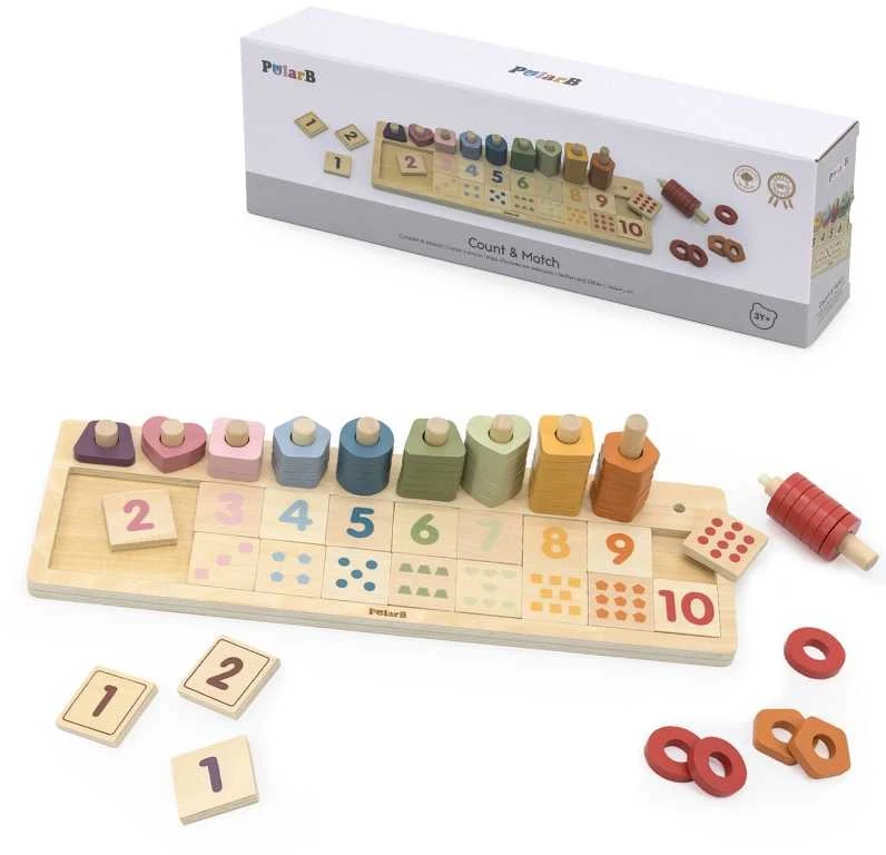 Dėlionė Viga Toys „Viga Polarb“ medinis „Abacus Sorter“ mokymosi numeriai Montessori