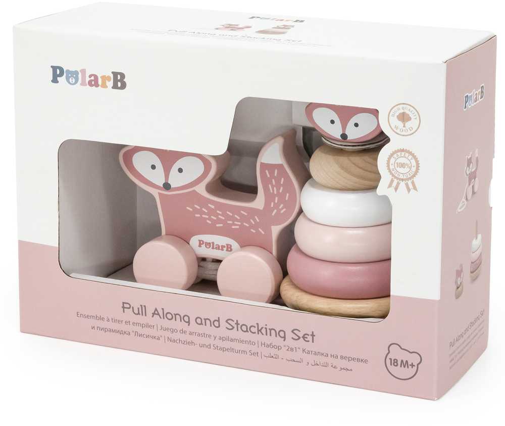 Viga Toys Viga Mediniai Žaislai: Lisekas Piramidė ir Traukiamas Lisekas