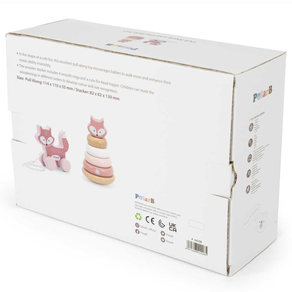 Viga Toys Viga Mediniai Žaislai: Lisekas Piramidė ir Traukiamas Lisekas