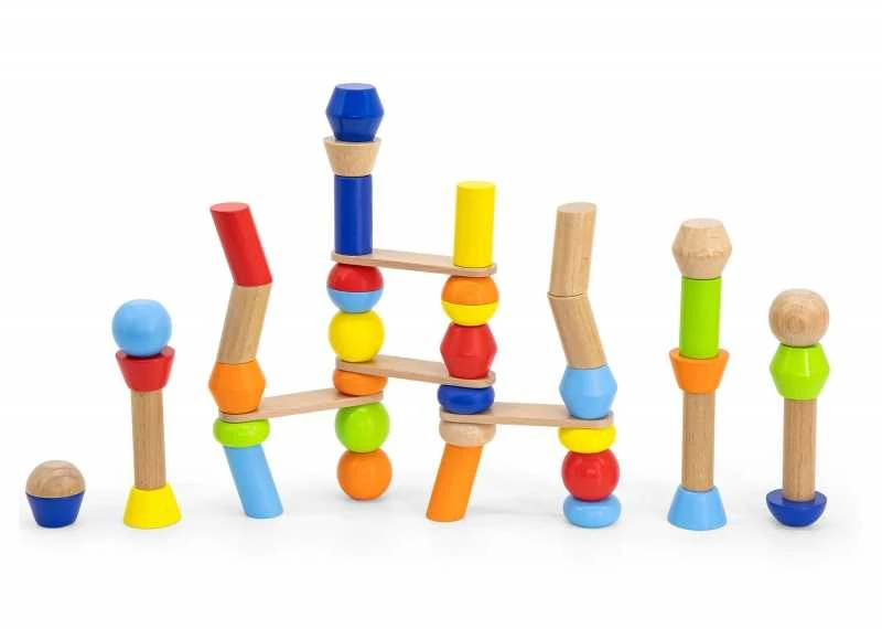 Viga Vigos mediniai geometriniai blokai Dėlionė 52 EL.