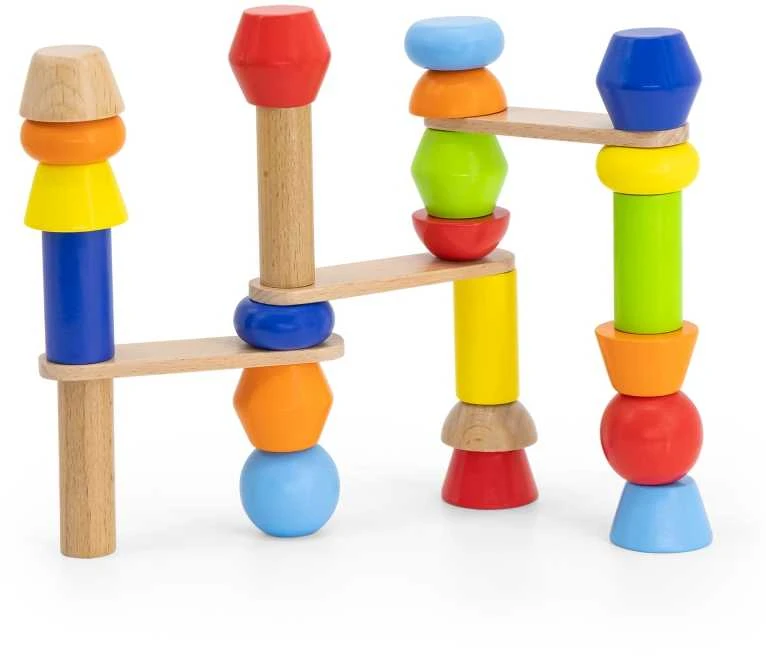 Viga Vigos mediniai geometriniai blokai Dėlionė 52 EL.