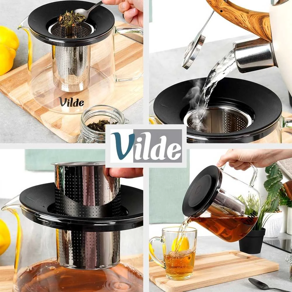 Vilde Arbatinukas 1,5 l Stiklinis Karščiui Atsparus