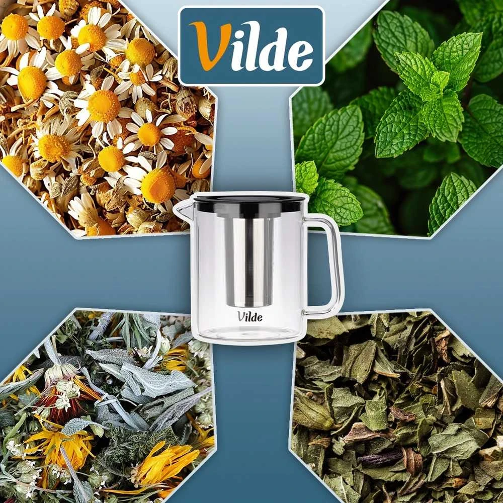 Vilde Arbatinukas 1,5 l su Filtru - Stiklinis Infuzorius