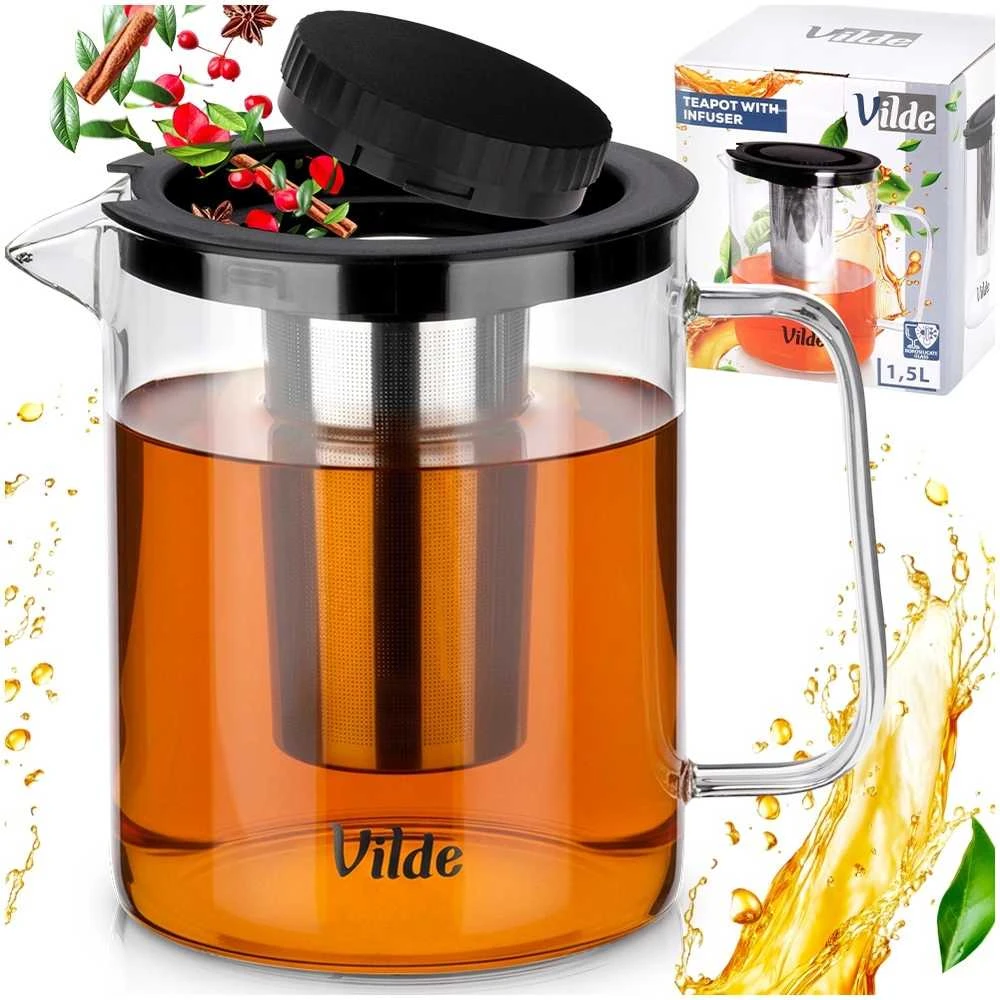 Vilde Arbatinukas 1,5 l su Filtru - Stiklinis Infuzorius