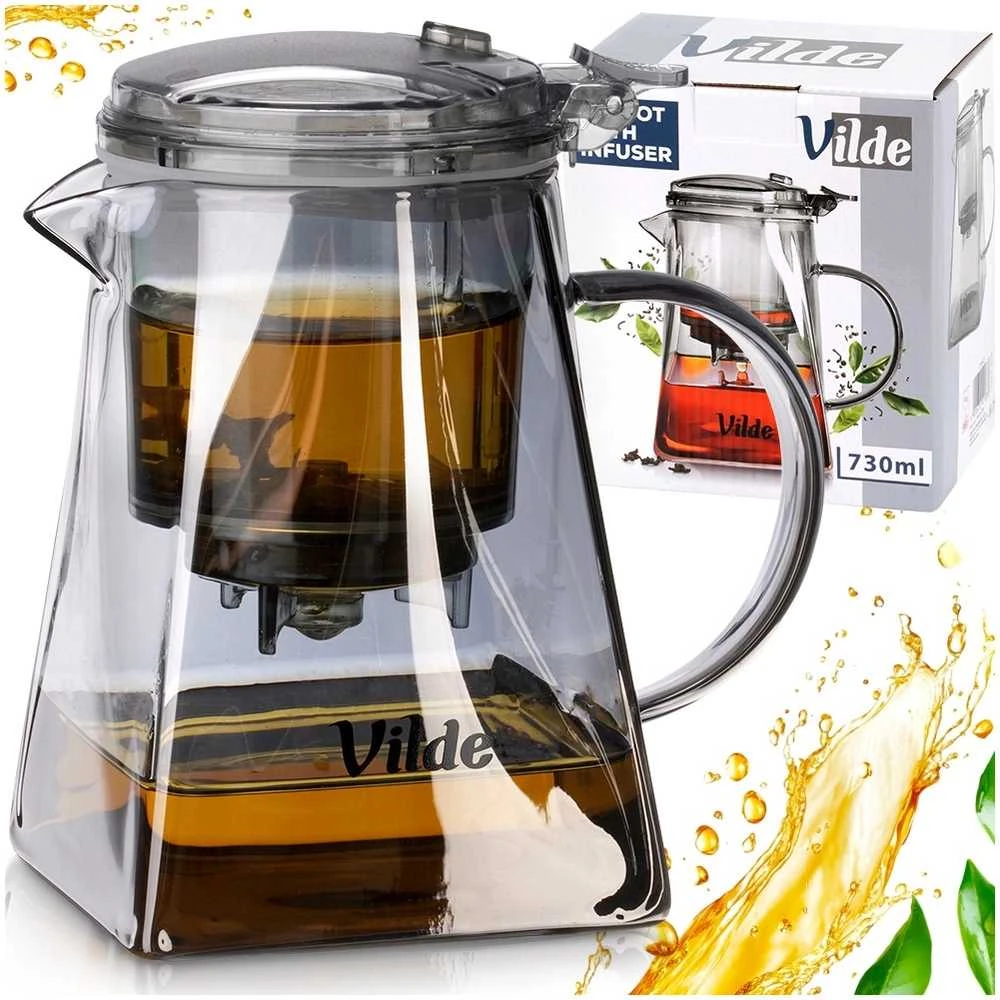 Vilde Arbatinukas 730 ml su Filtru Stiklinis Korpusas