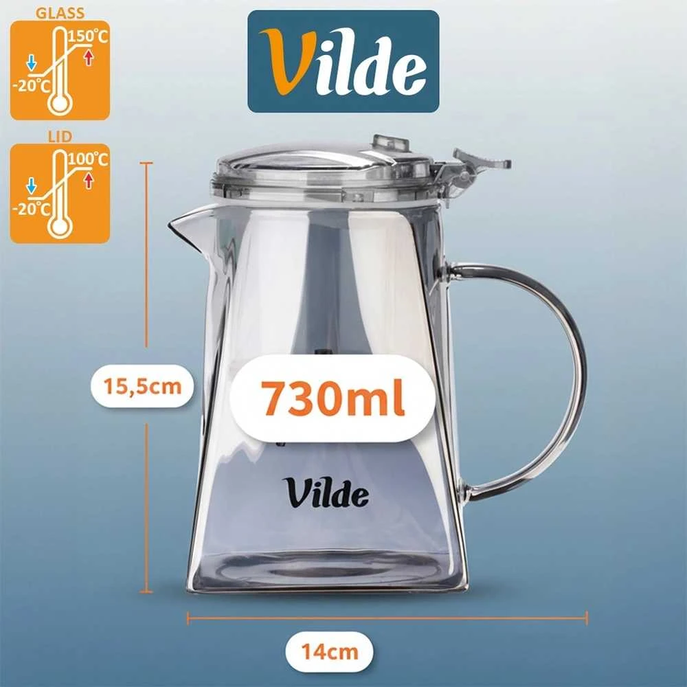 Vilde Arbatinukas 730 ml su Filtru Stiklinis Korpusas