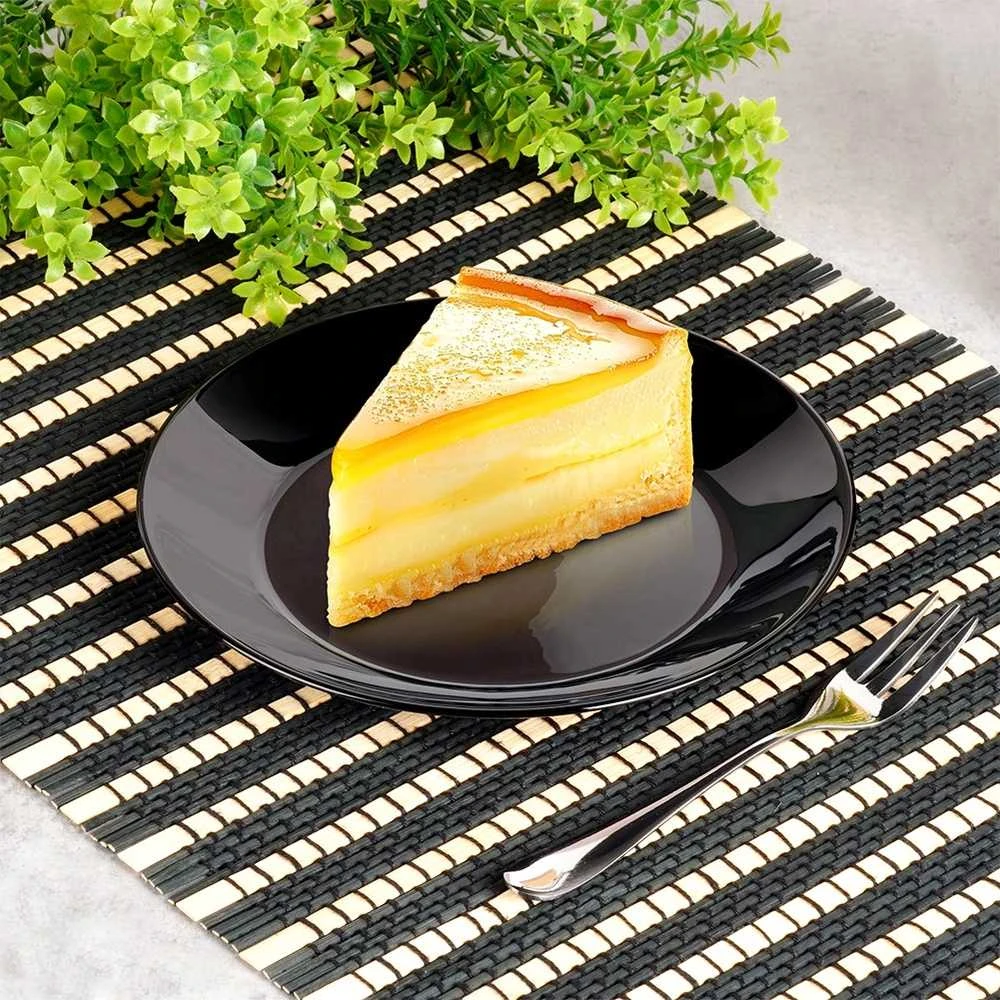 Luminarc Desertinės lėkštės Vilde, stiklinės, juodos, 18 cm, 6 vnt.