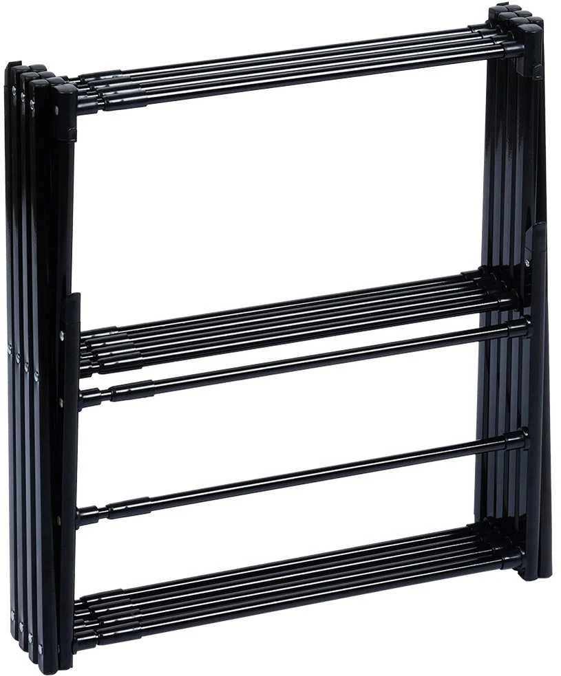 Vilde Drabužių džiovyklė Metalinė Vertikali 10 kg Juoda 43-75x37,5x139 cm