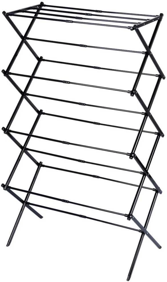 Vilde Drabužių džiovyklė Metalinė Vertikali 10 kg Juoda 43-75x37,5x139 cm