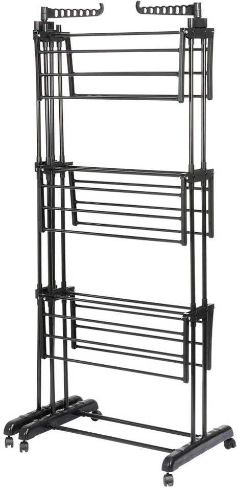 Vilde Drabužių džiovyklė Vertikali XXl 78-130x64x172 cm Juoda