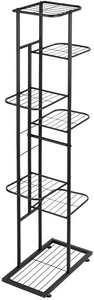 Vilde Juoda metalinis gėlių stovas 7 pakopų 138 cm