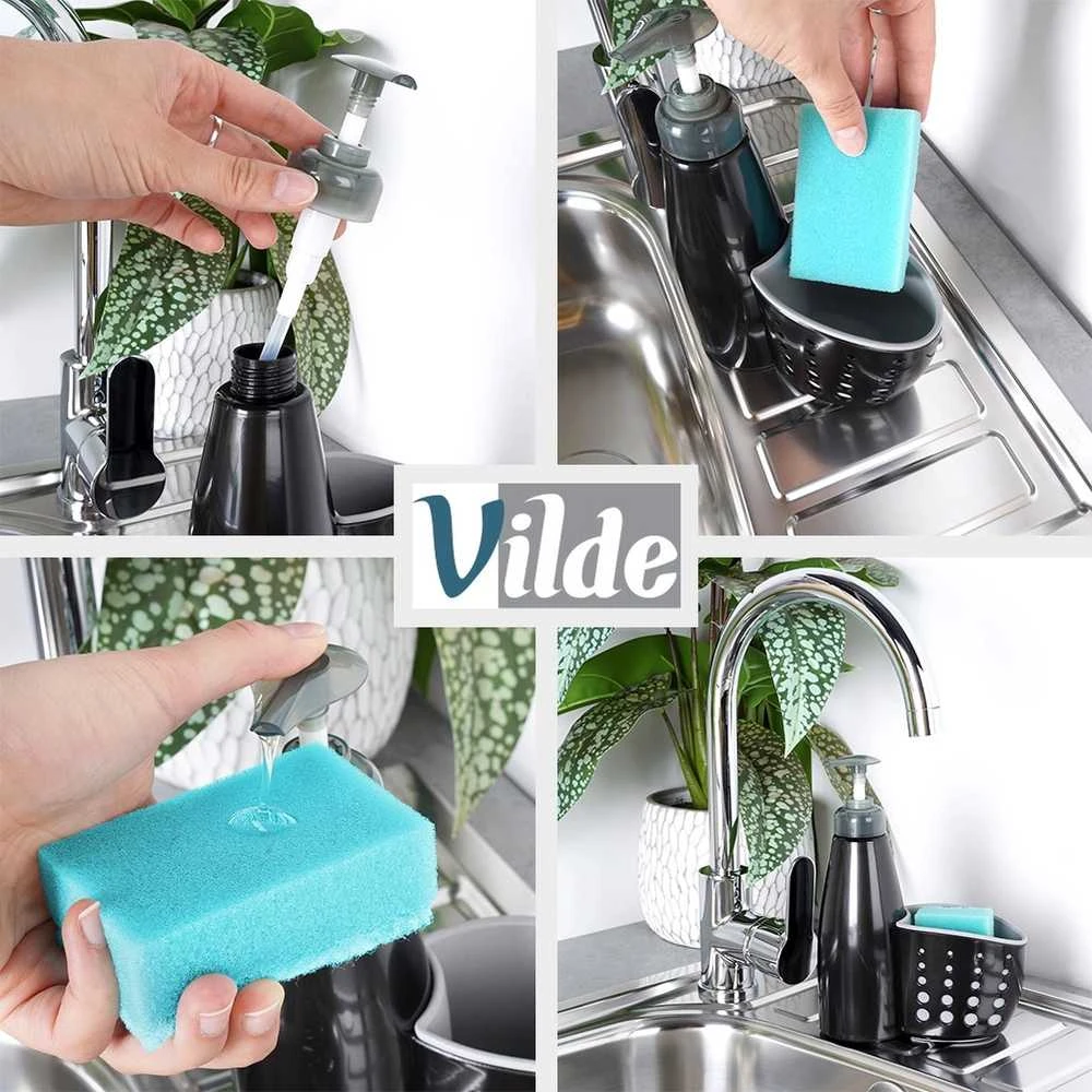 Vilde Indų plovimo priemonės dozatorius Juodas 370 ml