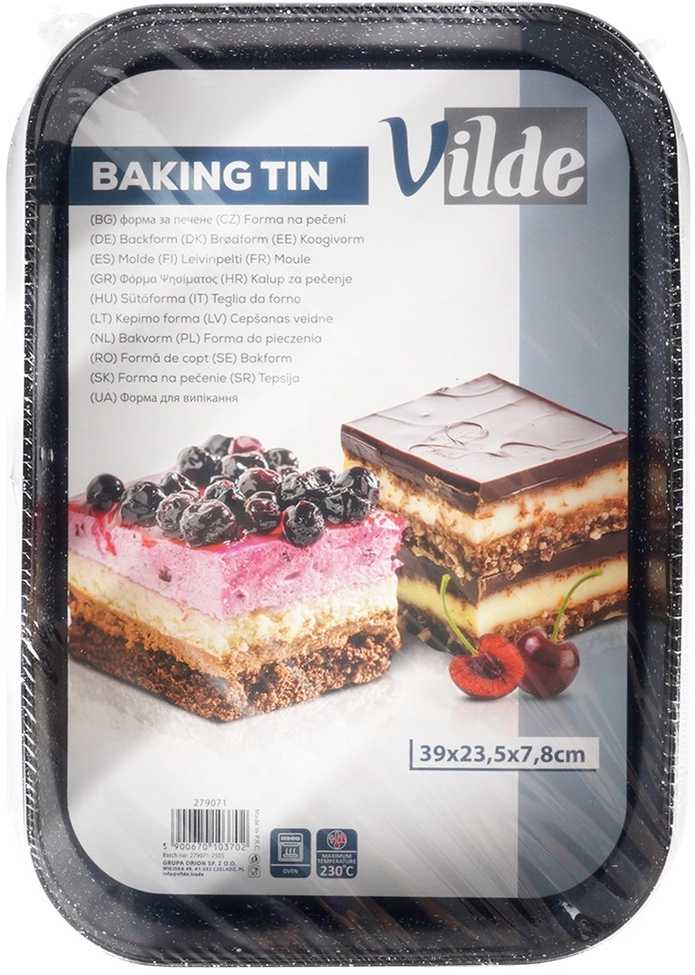 Vilde Kepimo forma 35x24x6,5 cm, Stačiakampė torto forma