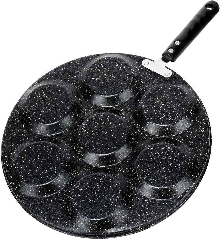 Keptuvė kiaušiniams ar blynams Vilde Basic Line 30 cm granitinė 7 skyrių