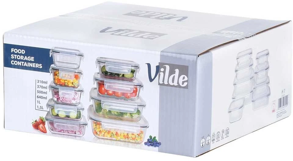 Vilde Maisto konteineriai Stiklas 9 vnt - Saugumo indai - Šaldymo indai