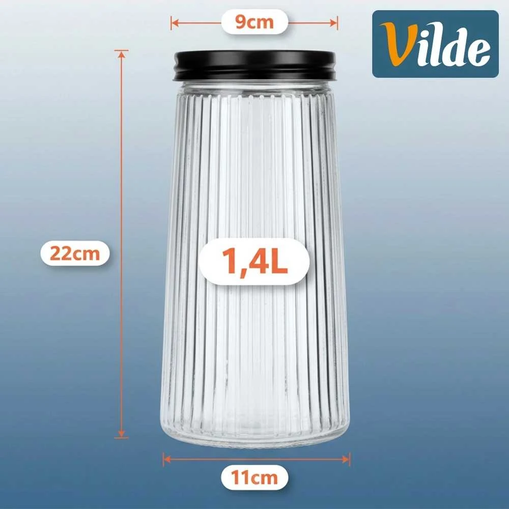 Vilde Maisto Saugojimo Dėžutė Stiklui 1,4 l - Dėžutė Sausoms Prekėms