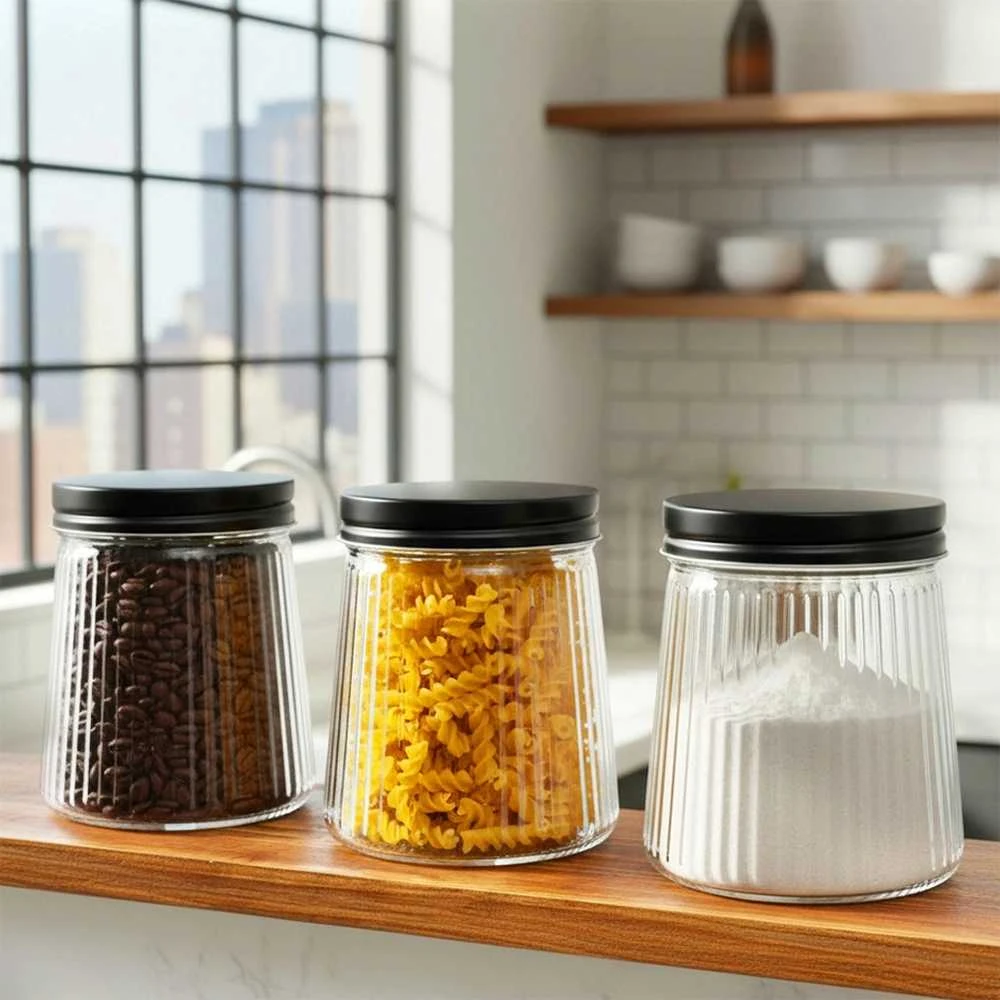Orion Stiklinis maisto produktų indas su metaliniu dangteliu 700 ml