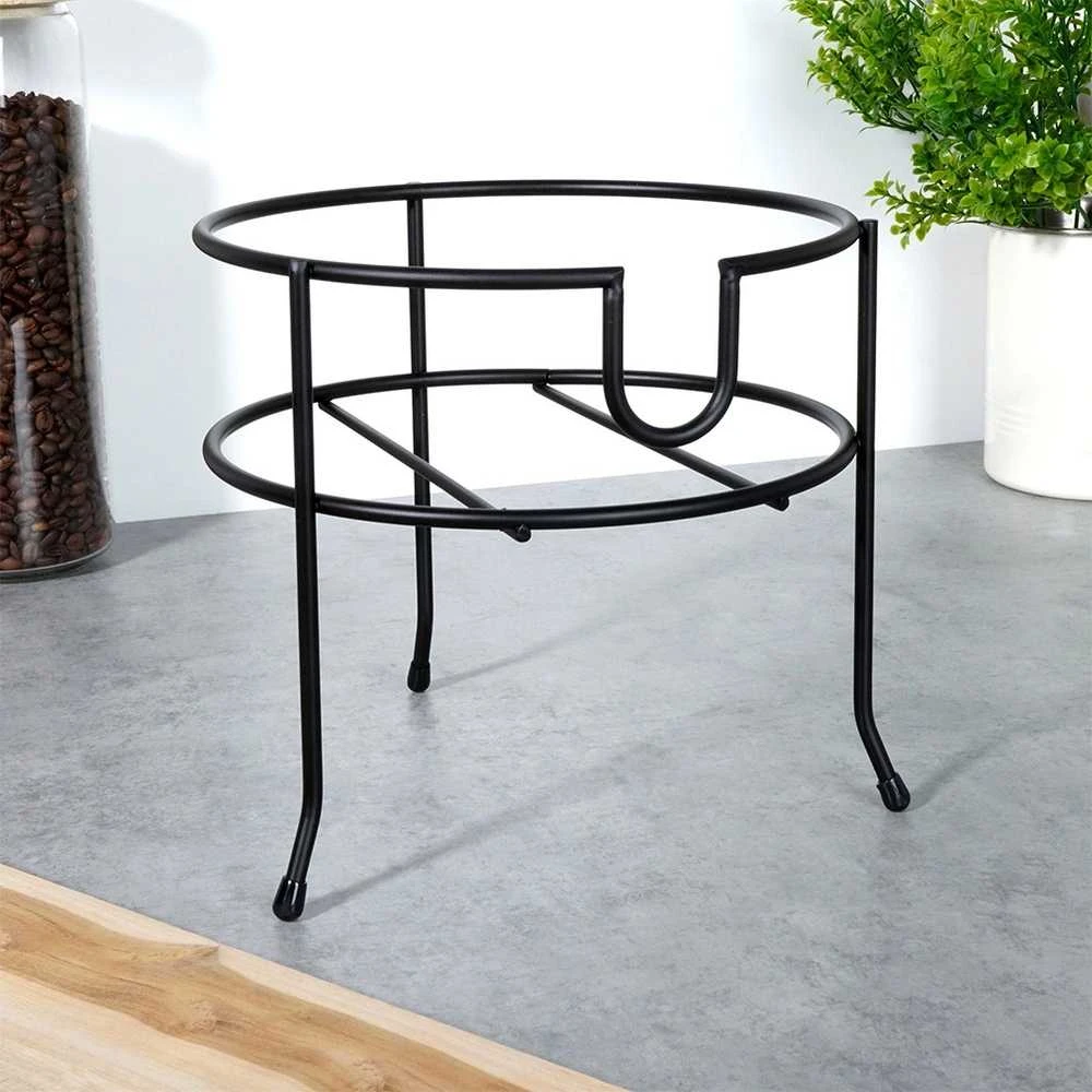 Vilde stiklainio stovas su metaliniu čiaupu, juodas, 20 cm