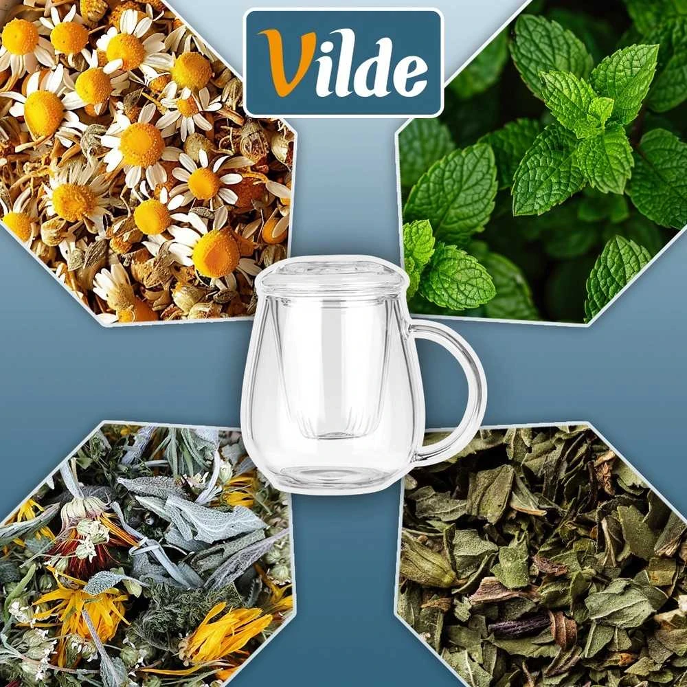 Vilde Stiklinė puodelis su infuzoriumi 530 ml