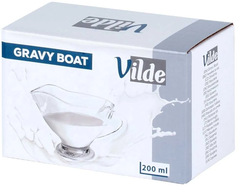 Vilde stiklinė sosjerka 200 ml su patogiu rankena