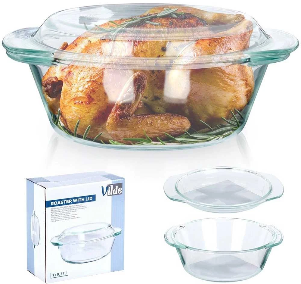 Maku Karščiui atspari stiklinė forma su dangčiu Vilde 1 l + 270 ml