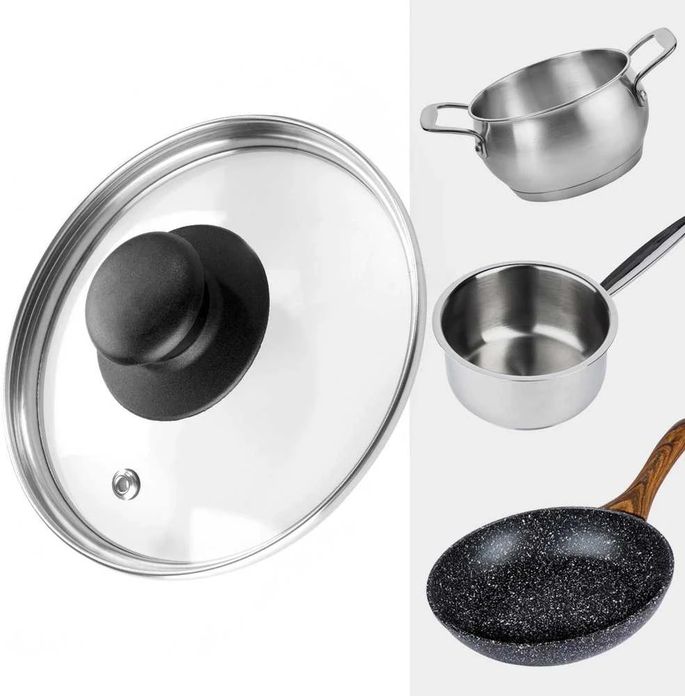 Granchio Italia Vilde Puodo dangtis stiklinė karščiui atsparus 14 cm