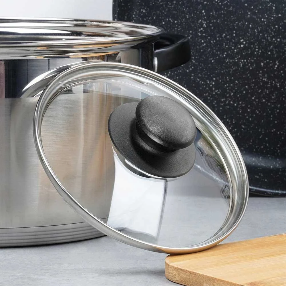 Granchio Italia Vilde Puodo dangtis stiklinė karščiui atsparus 14 cm