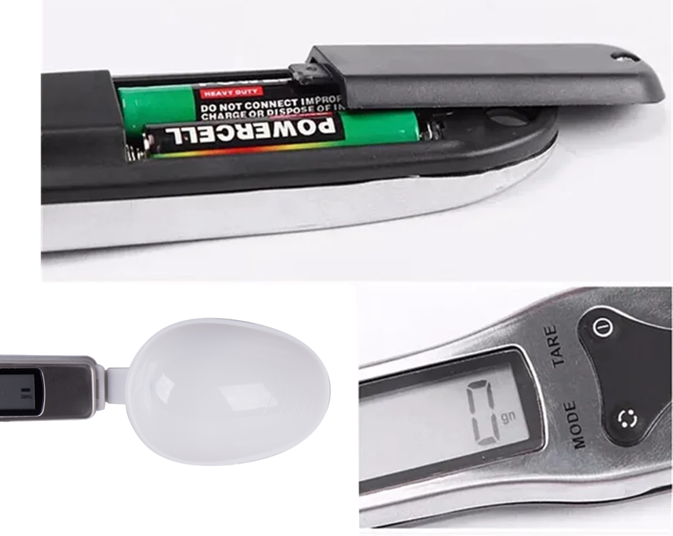 Elektroninės virtuvės šaukšto svarstyklės LCD, 500g