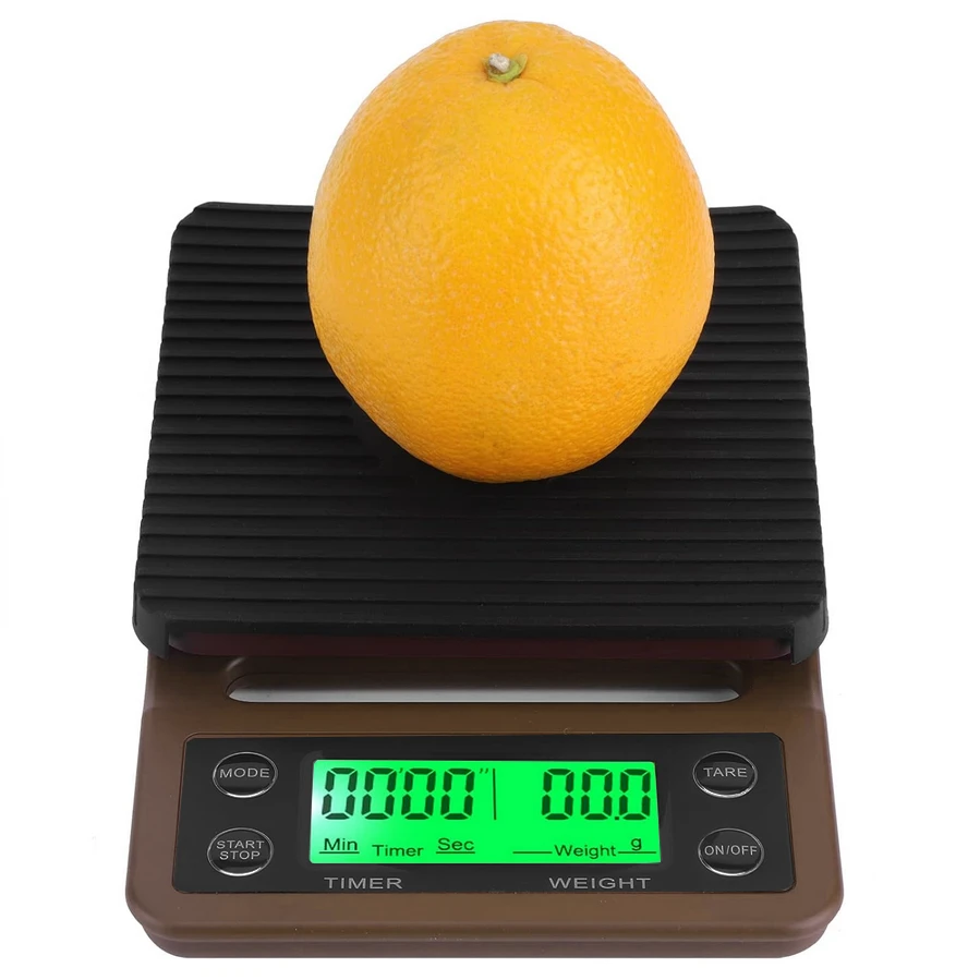 Virtuvinės svarstyklės Elektroninės virtuvės svarstyklės kavos ruošimui su stoperiu 5kg 0,1g