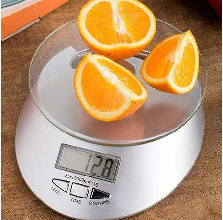 Elektroninės virtuvinės svarstyklės su stikline platforma 5kg / 1 g