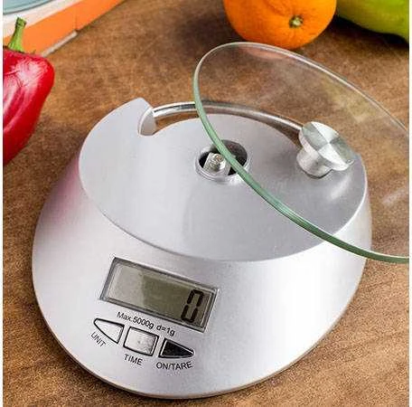 Elektroninės virtuvinės svarstyklės su stikline platforma 5kg / 1 g