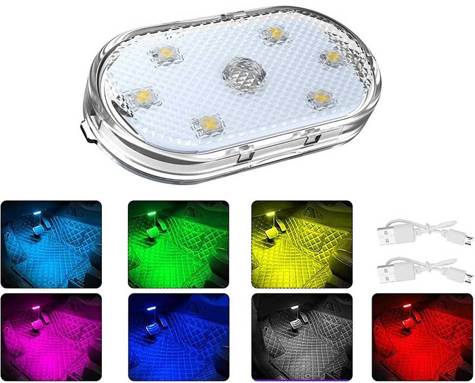 RGB LED Automobilio Interjero Šviesa 6 LED Bevielė Pridėtina