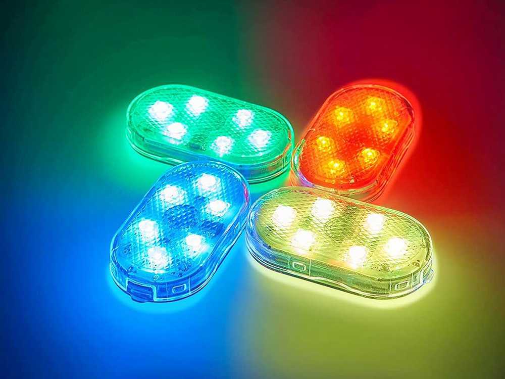 RGB LED Automobilio Interjero Šviesa 6 LED Bevielė Pridėtina