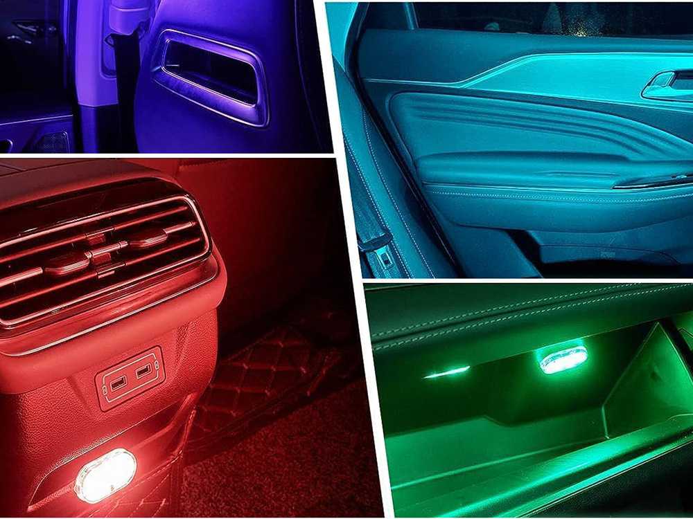 RGB LED Automobilio Interjero Šviesa 6 LED Bevielė Pridėtina